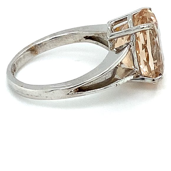 Imperial Topaz 6.65ct Solid 18K White Gold Ring - Picture 3 of 6